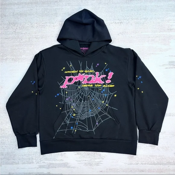 sp5der p⭐︎nk g hoodie Sp5der P*NK Hoodie Black Men's - FW21 - US